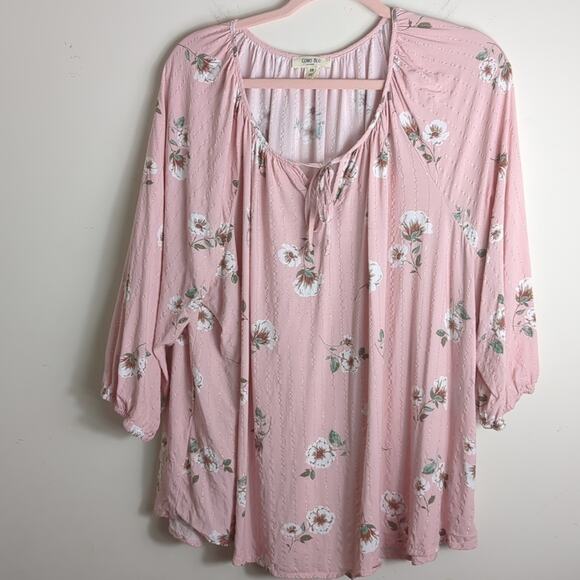 Cottagecore Boho Pink Pull-Over Blouse Rayon w/gold Thread Women's 2x - Picture 8 of 9